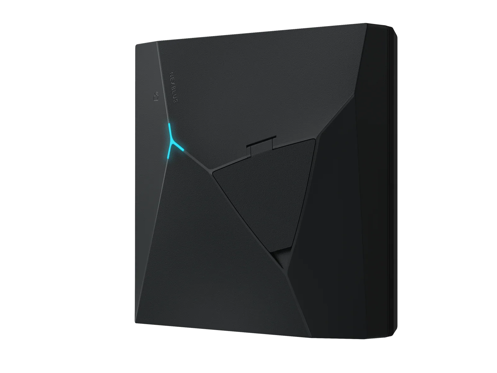 Cargador NexBlue Edge, vista lateral, azul